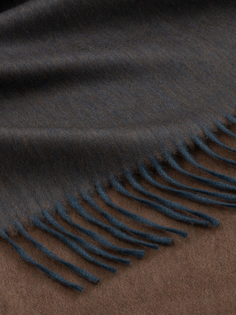 Arran Reversible Cashmere Throw Slate Mink - Begg x Co