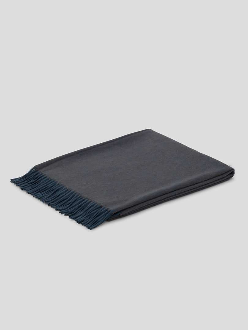 Arran Reversible Cashmere Throw Slate Mink - Begg x Co