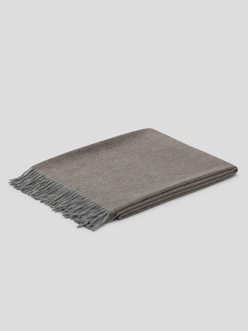 Arran Reversible Cashmere Throw Flannel Mink - Begg x Co