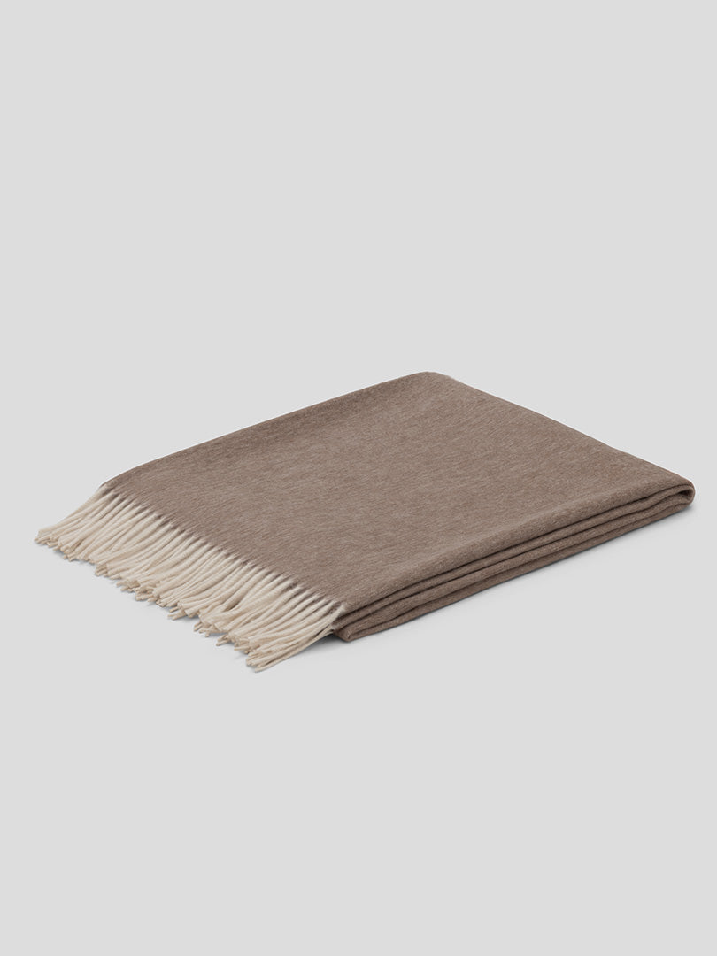 Arran Reversible Cashmere Throw White Mink - Begg x Co