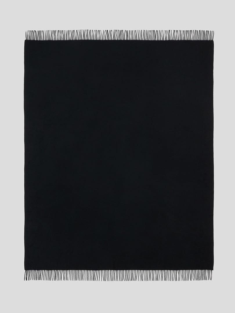 Arran Plain Black Cashmere Throw - Begg x Co