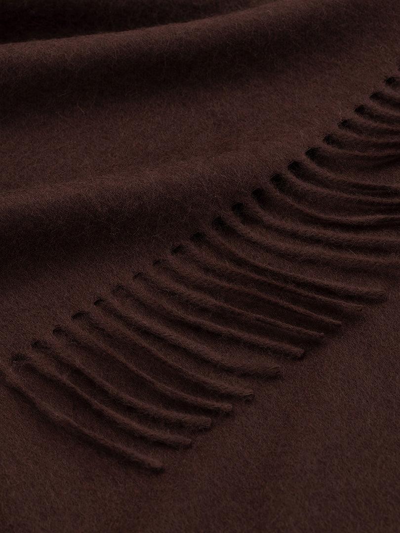 Arran Plain Chocolate Brown Cashmere Throw - Begg x Co