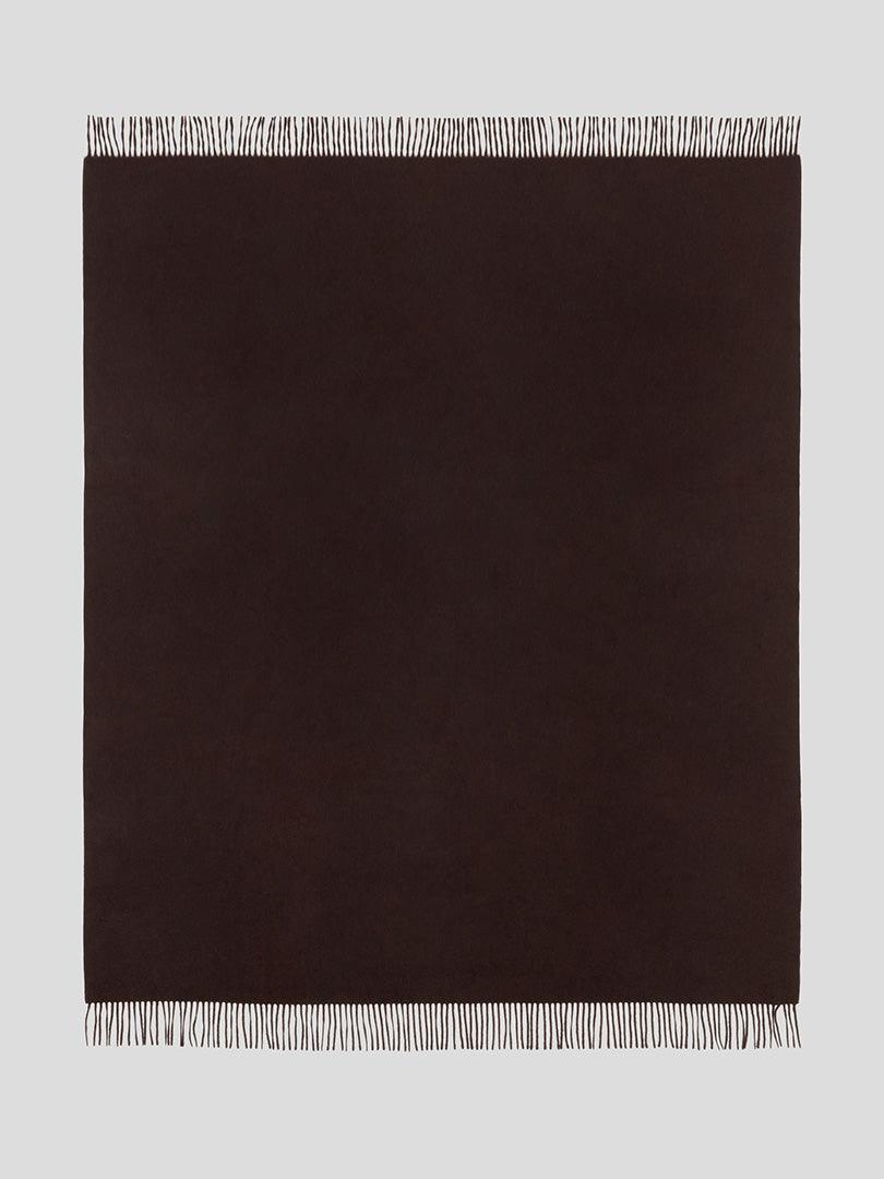 Arran Plain Chocolate Brown Cashmere Throw - Begg x Co