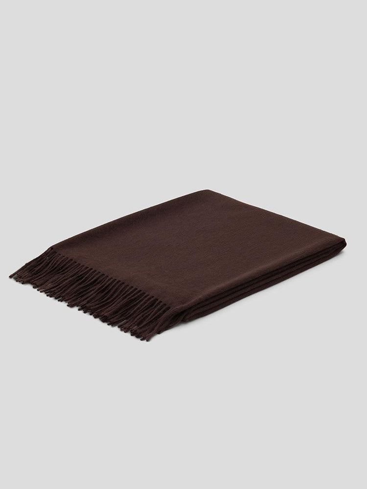 Arran Plain Cashmere Throw Chocolate | Begg x Co