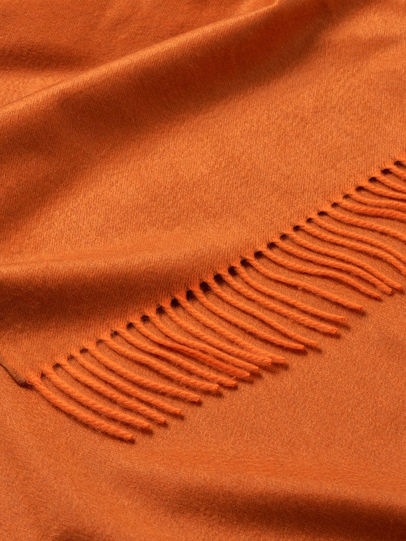 Arran Solid Cashmere Throw Copper Orange - Begg x Co