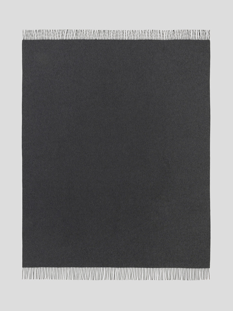 Arran Plain Dark Grey Cashmere Throw - Begg x Co