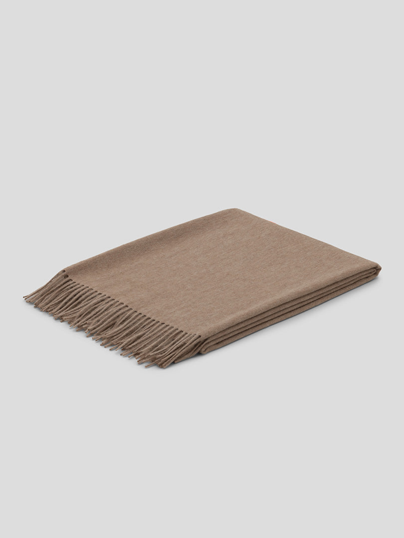 Arran Plain Dark Natural Cashmere Throw - Begg x Co