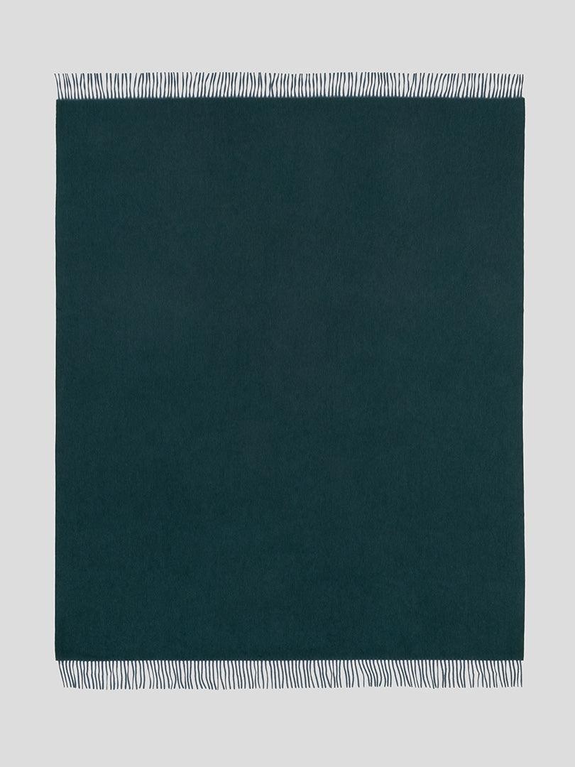 Arran Plain Drake Green Cashmere Throw - Begg x Co