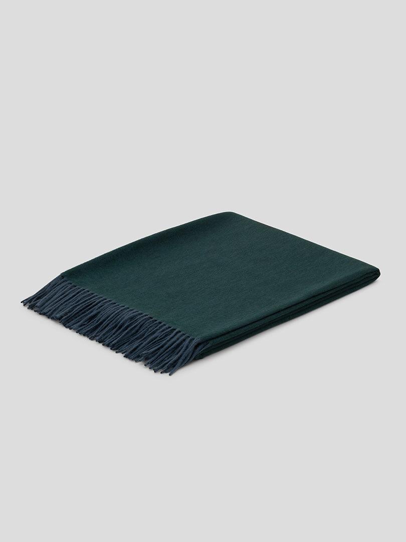 Arran Plain Luxury Cashmere Throw Dark Green | Begg x Co