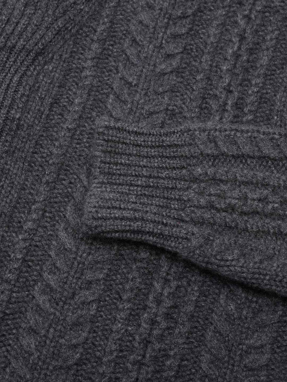 Mens Aspen Asphalt Grey Cashmere Knitted Cardigan - Begg x Co