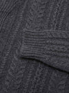 Mens Aspen Asphalt Grey Cashmere Knitted Cardigan - Begg x Co