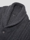 Mens Aspen Asphalt Grey Cashmere Knitted Cardigan - Begg x Co