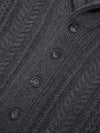 Mens Aspen Asphalt Grey Cashmere Knitted Cardigan - Begg x Co