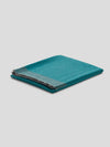 Arran Border Flannel Teal Cashmere Blanket | Begg x Co