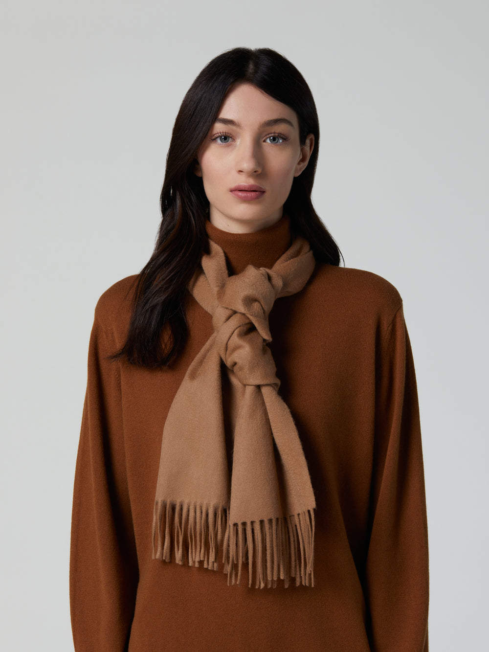 Arran Plain Women's Cashmere Small Scarf Sand | Begg x Co