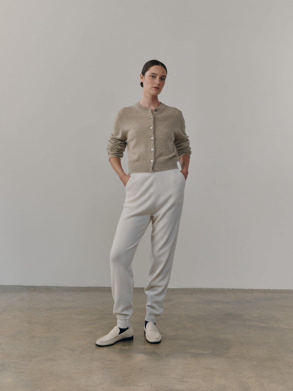 Womens Bare Undyed Cashmere Knitted Lounge Pants| Begg x Co