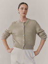 Womens Hepburn Golfer Cashmere Cardigan Natural Melange | Begg x Co