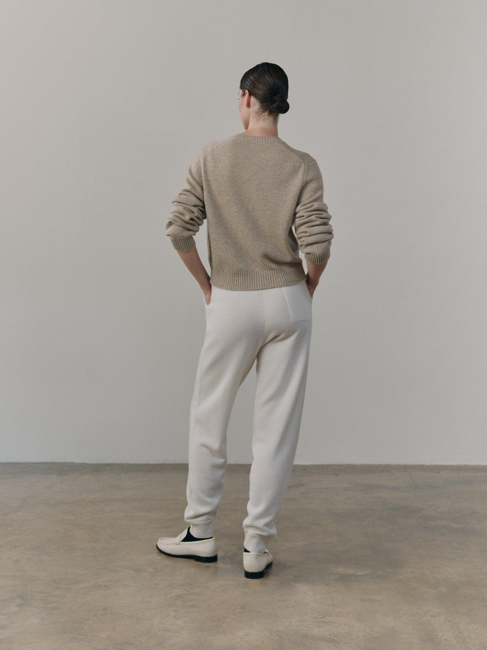 Womens Bare Undyed Cashmere Knitted Lounge Pants| Begg x Co