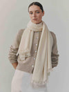 Women's Kishorn Washed Plain Lightweight Cashmere Scarf Pearl | Begg x Co