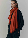 Women's Staffa Cashmere Silk Scarf Fire Orange | Begg x Co