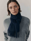 Arran Plain Womens Cashmere Small Scarf Navy | Begg x Co