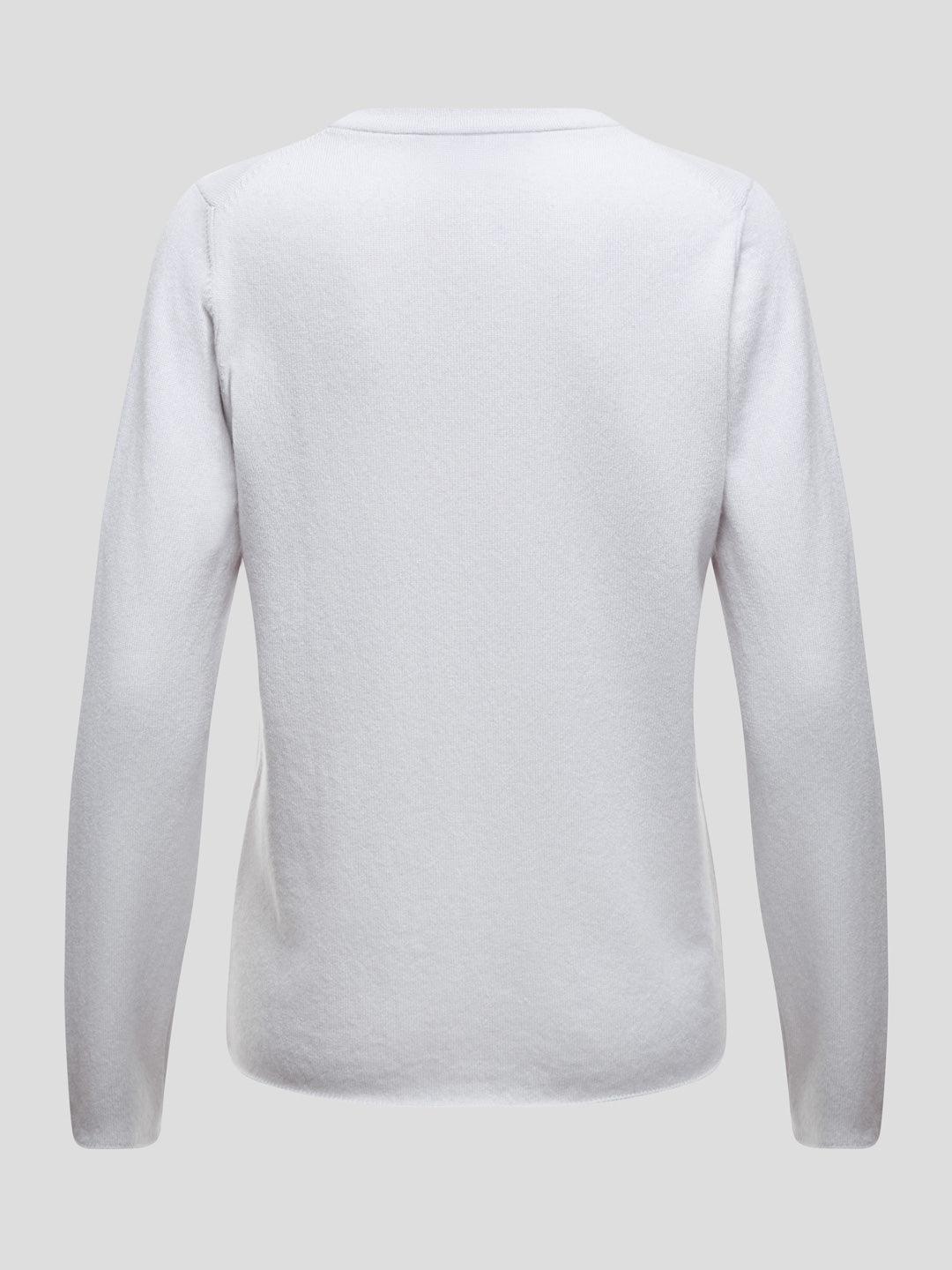 Womens Luxe Glacier White Cashmere Knitted T-Shirt - Begg x Co