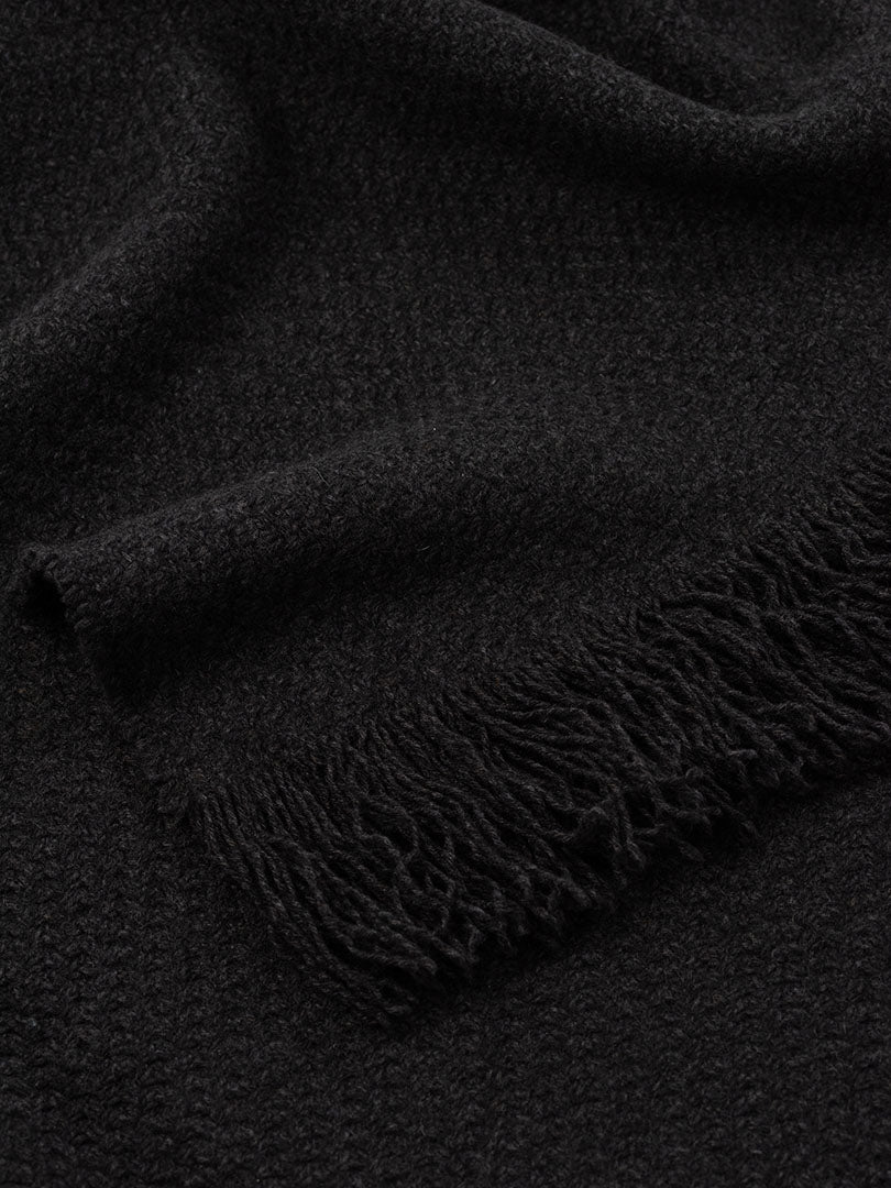 Mossband Soul Charcoal Black Cashmere Blanket - Begg x Co