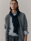 Wispy Plain Mens Cashmere Scarf Navy | Begg x Co