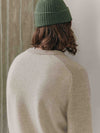 Mens Shadow Knitted Cashmere V-Neck Sweater Natural| Begg x Co