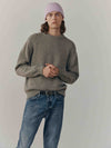 Mens Tweedy Cashmere Crew Neck Sweater Pebble Marl | Begg x Co