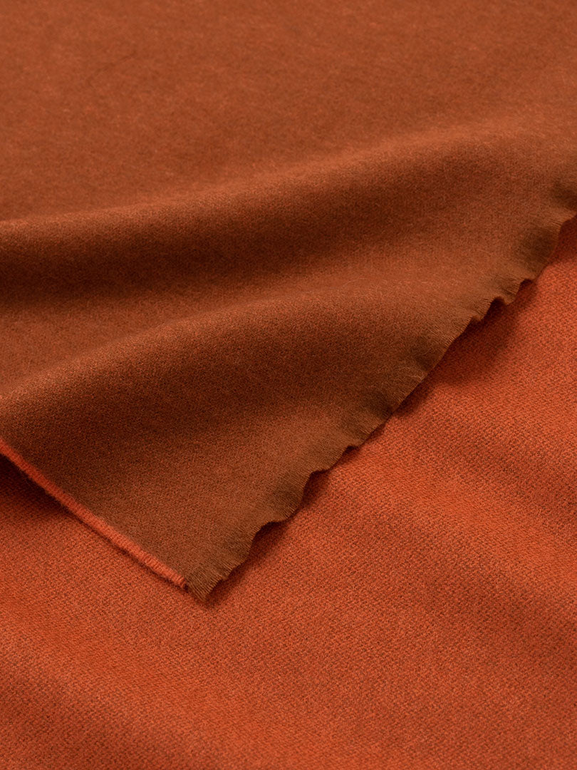 Vale Reversible Lambswool Cashmere Throw Sienna Orange - Begg x Co