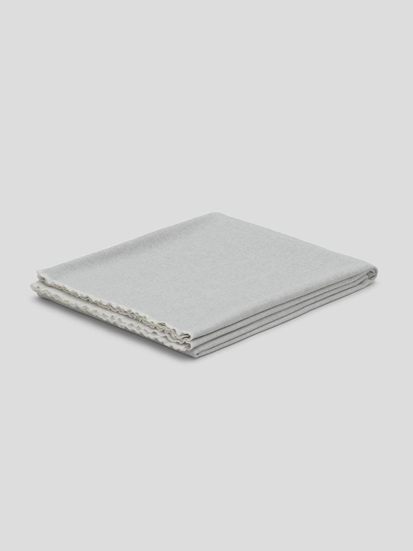 Vale Reversible White Silver Lambswool Cashmere Throw - Begg x Co