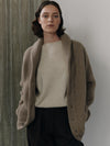 Womens Undyed Brown Yacht Cashmere Knitted Cardigan | Begg x Co