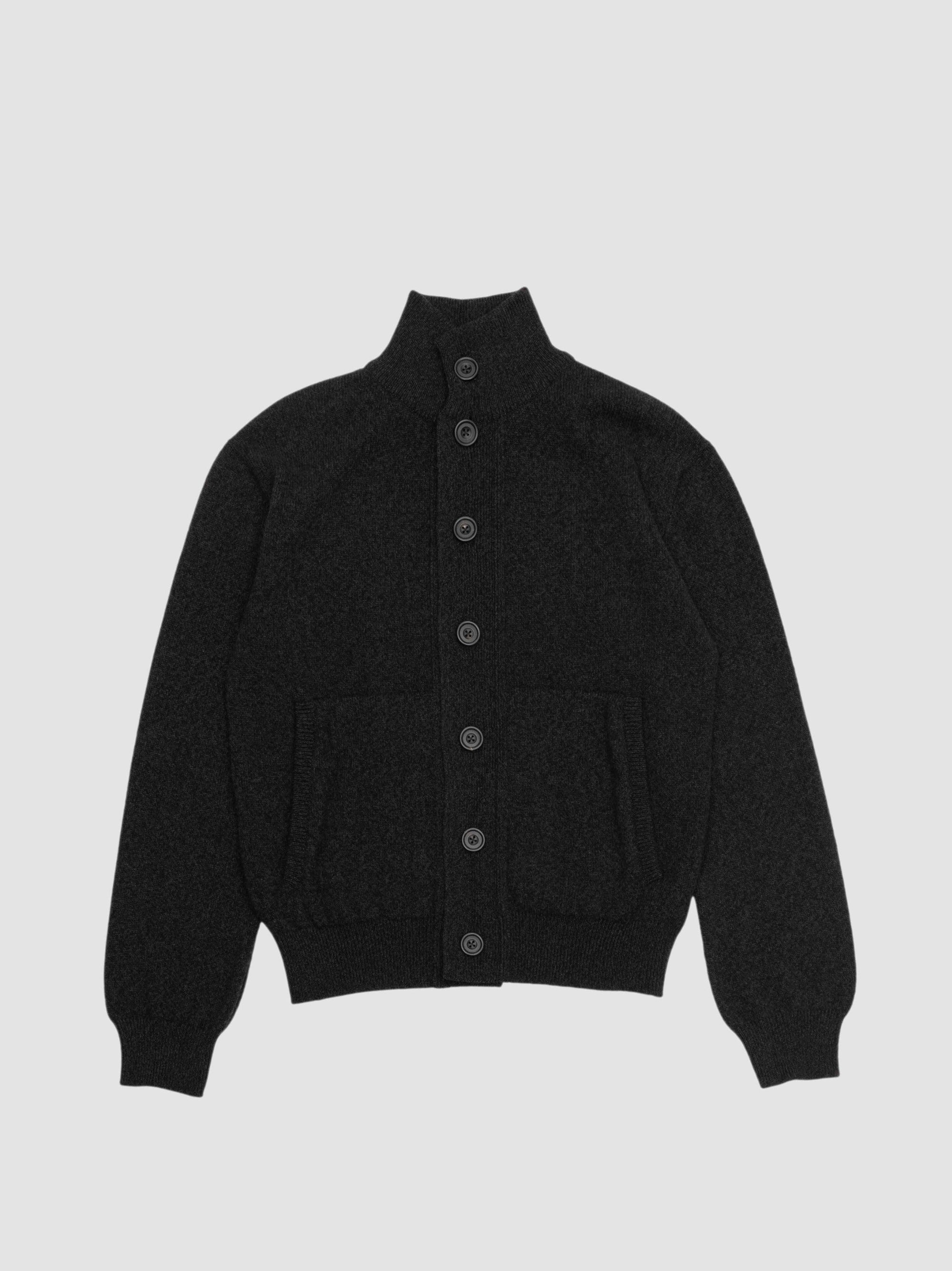 Mens Bullitt Jacket Cashmere Cardigan Black Smoke | Begg x Co