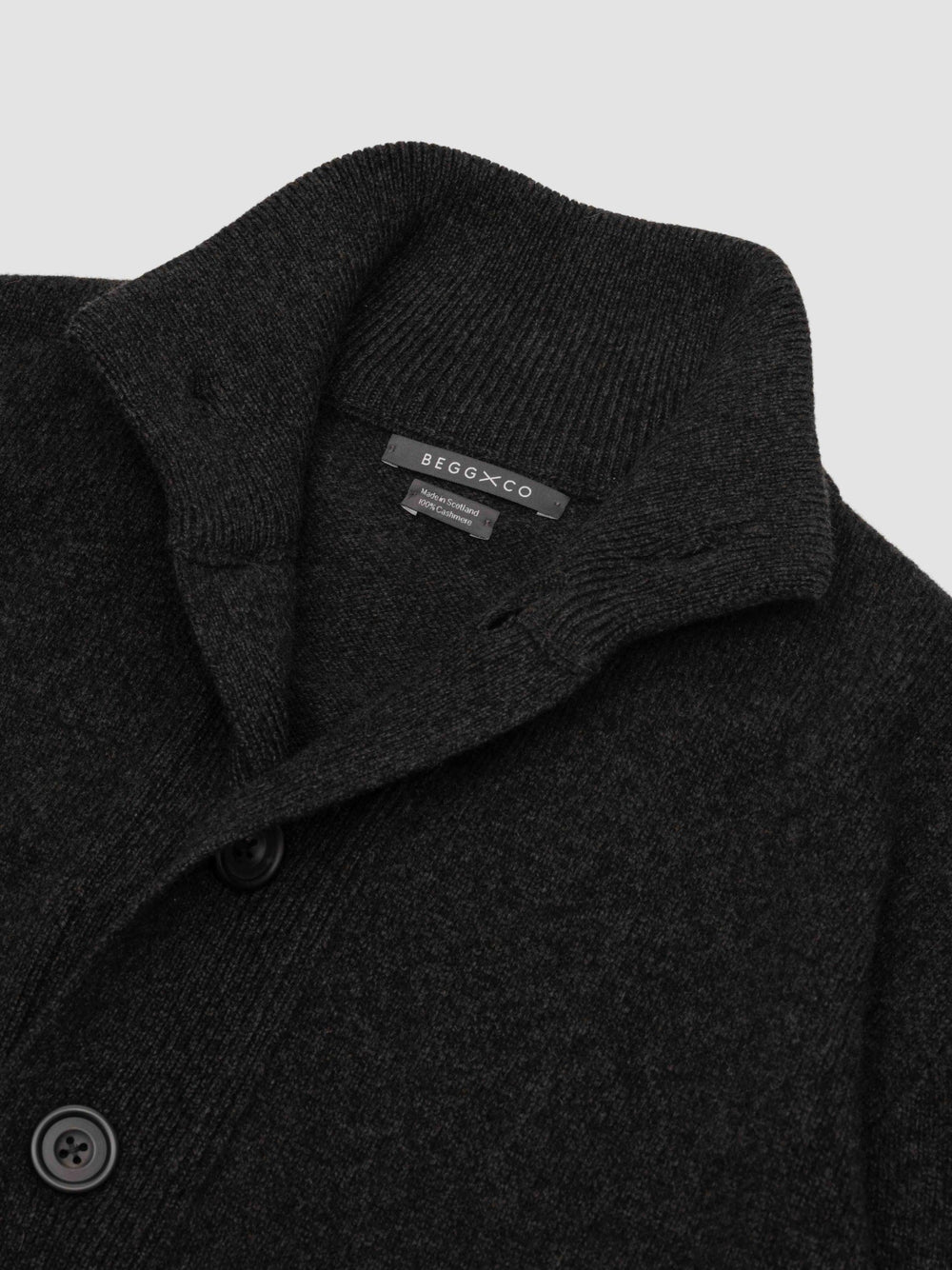 Mens Bullitt Jacket Cashmere Cardigan Black Smoke | Begg x Co