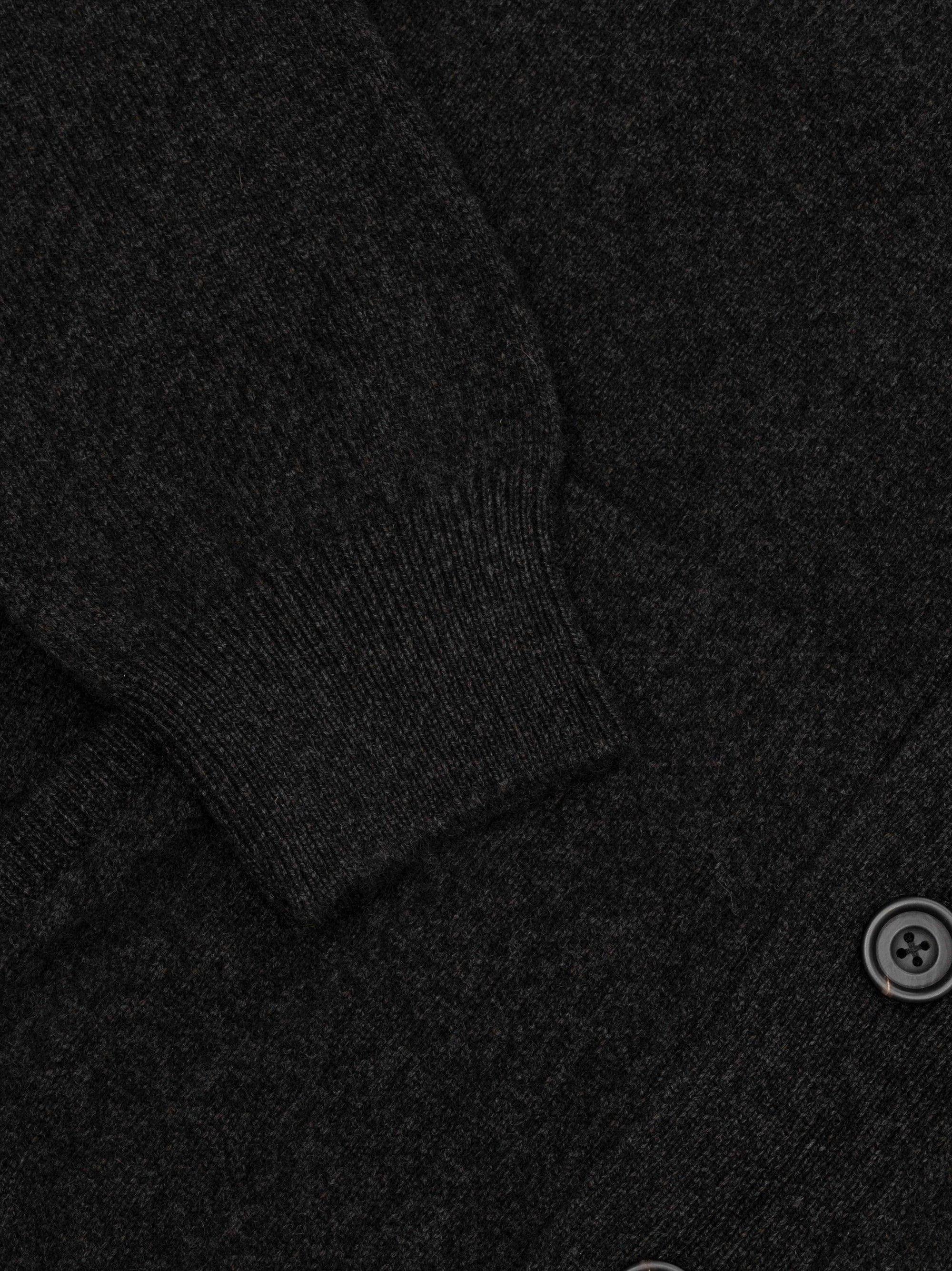 Mens Bullitt Jacket Cashmere Cardigan Black Smoke | Begg x Co