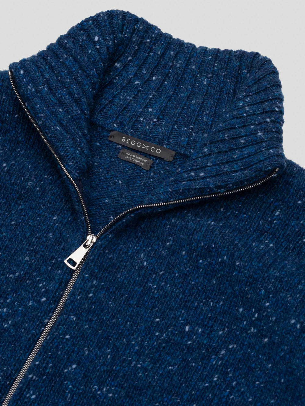 Mens Dawn Patrol Knitted Cashmere Jacket Sea Blue - Begg x Co