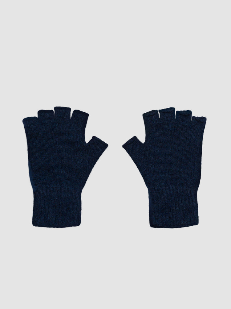 Women's Field Cashmere Knitted Gloves Ink Marl | Begg x Co