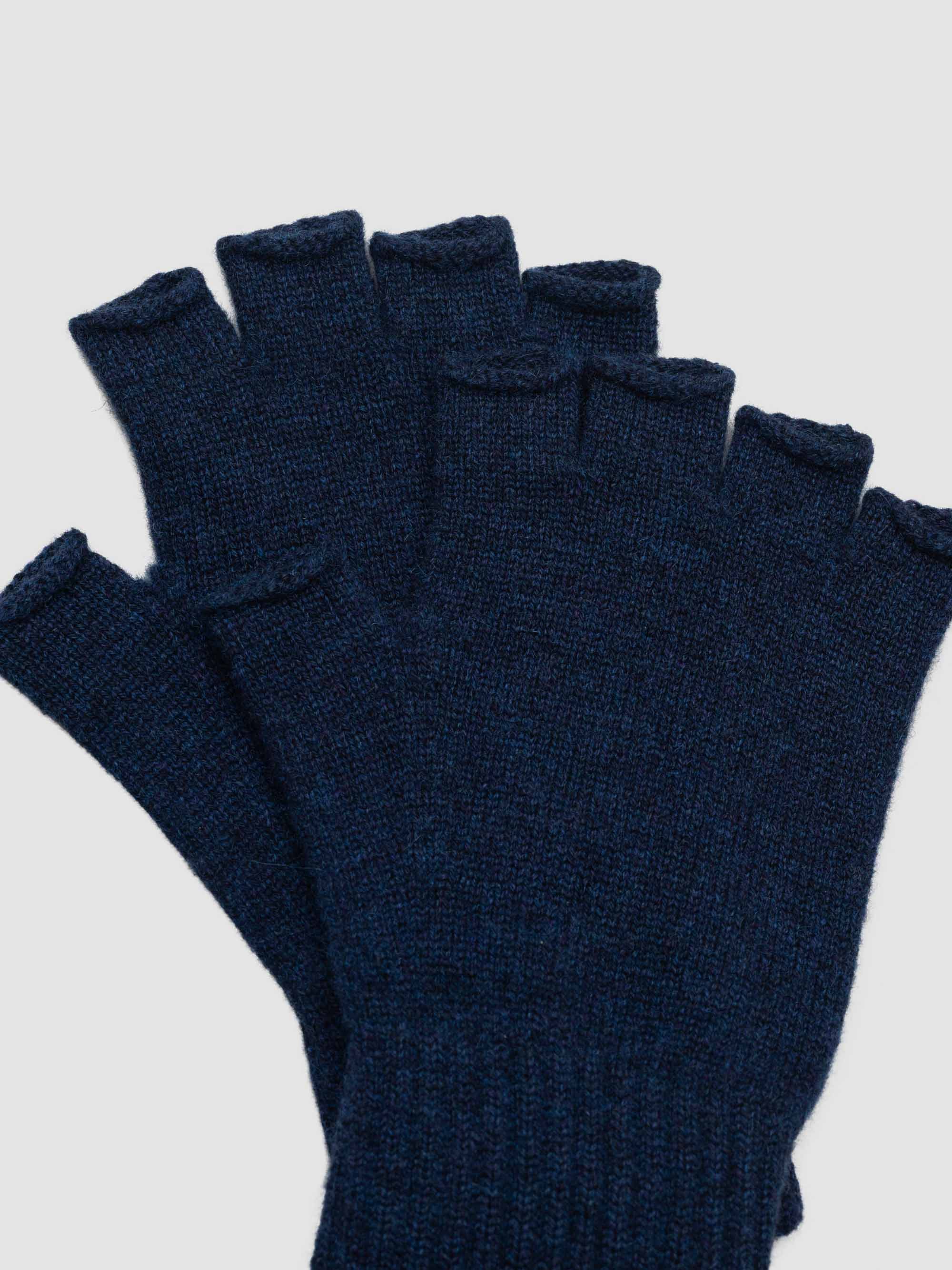 Men's Field Cashmere Knitted Gloves Ink Marl | Begg x Co