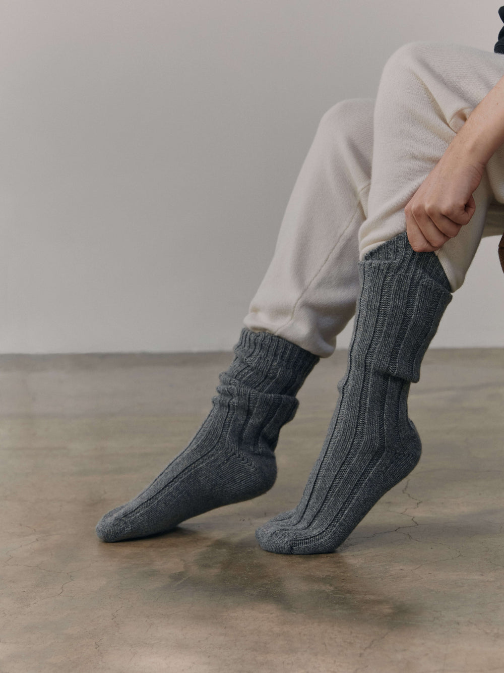 Womens Lounge Cashmere Socks Storm Sky | Begg x Co