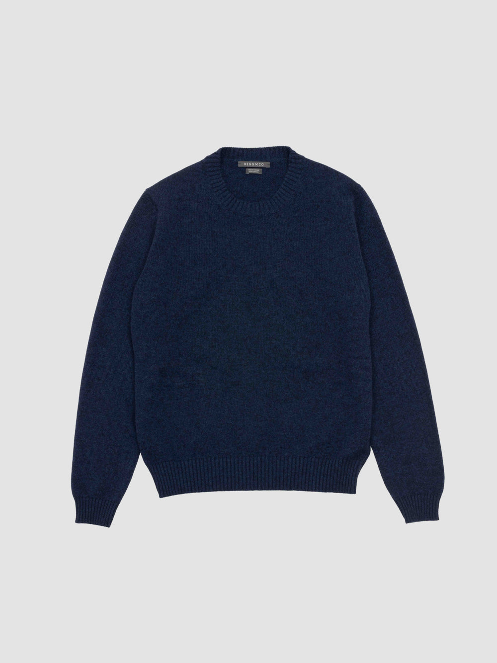 Womens Hepburn Cashmere Knitted Crew in Ink Marl | Begg x Co