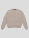 Womens Hepburn Crew Knitted Cashmere Sweater Natural Melange | Begg x Co