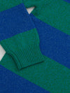 Mens Hooped Cashmere Rugby Sweater Emerald Sky | Begg x Co