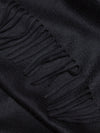 Arran Plain Womens Oversized Cashmere Scarf Black Detail | Begg x Co