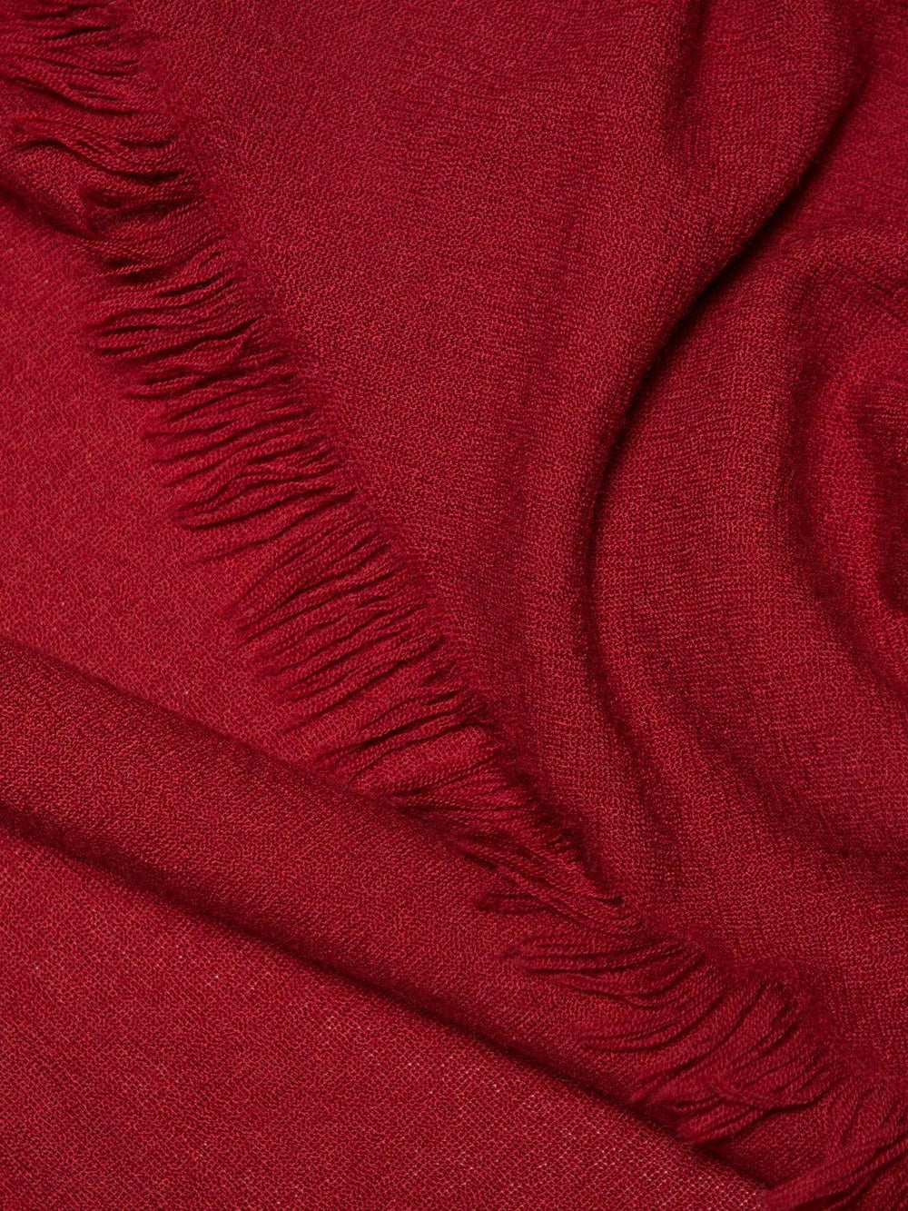 Kishorn Washed Plain Washed Cashmere Scarf Red | Begg x Co 