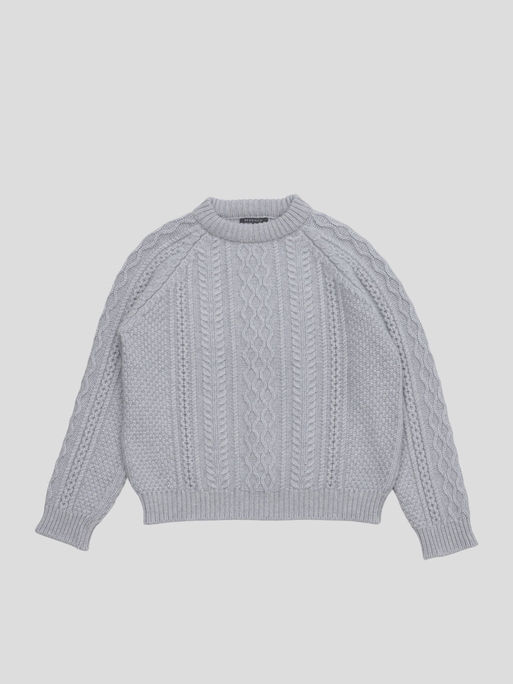 Mens Isla Cashmere Knitted Sweater Feather Grey | Begg x Co