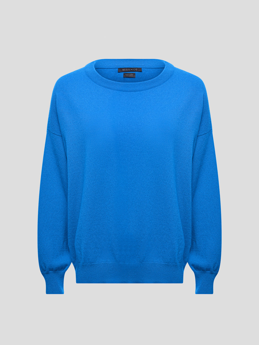 Womens Jade Knitted Cashmere Sweater Mediterranean Blue - Begg x Co