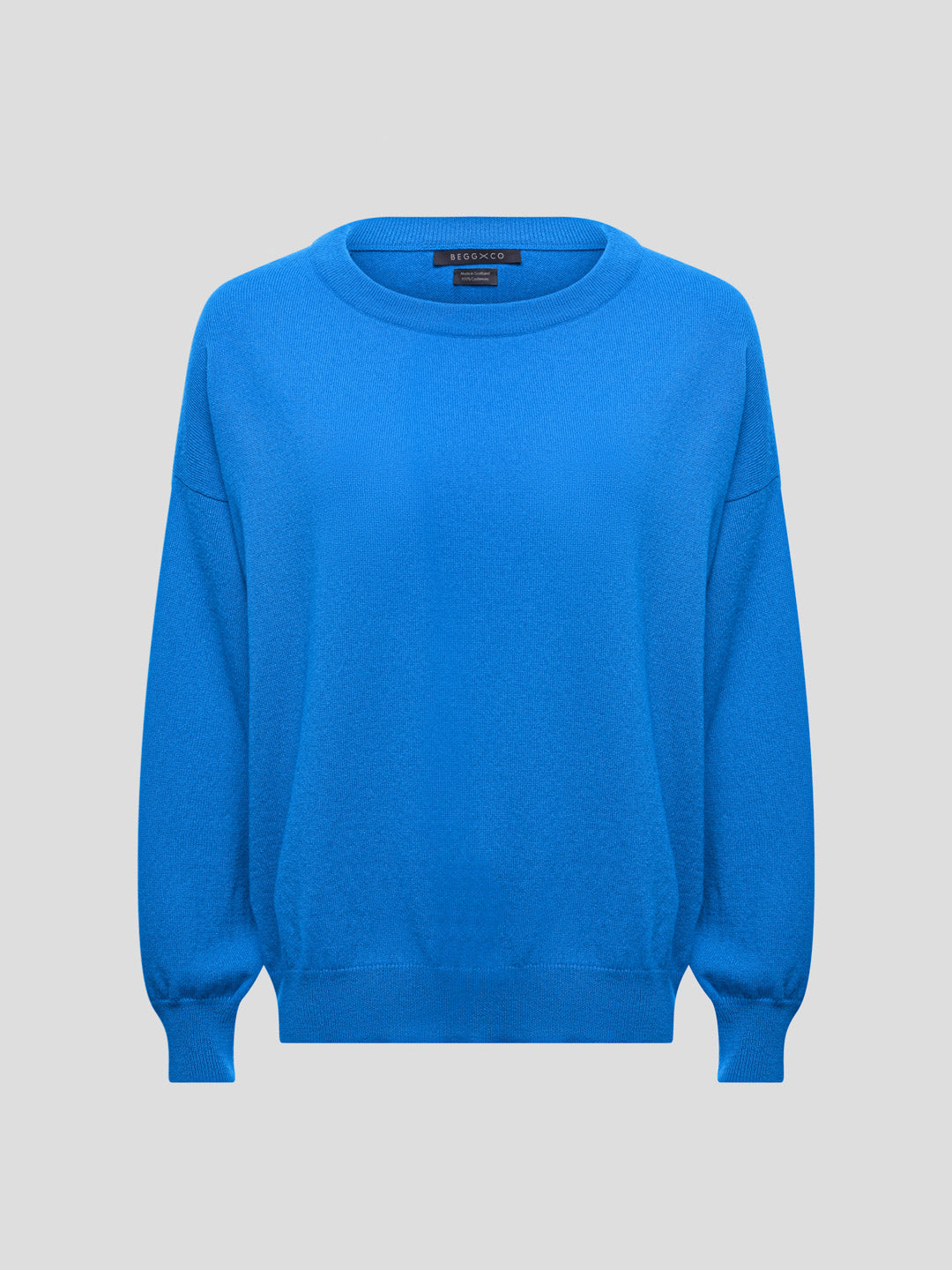 Womens Jade Knitted Cashmere Sweater Mediterranean Blue - Begg x Co