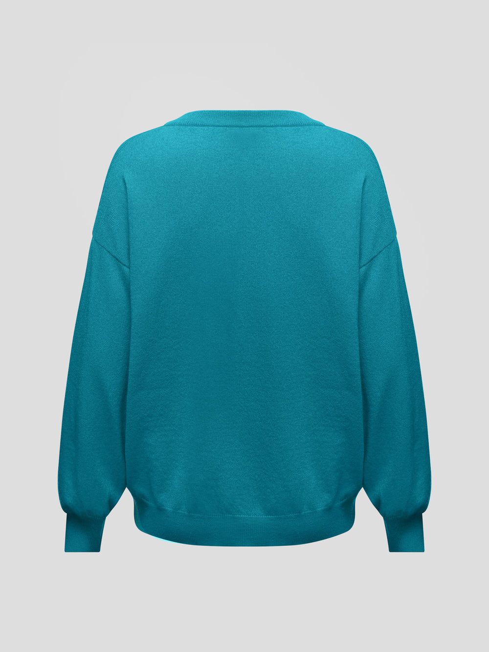 Womens Jade Knitted Cashmere V-Neck Sweater Tropical Blue - Begg x Co