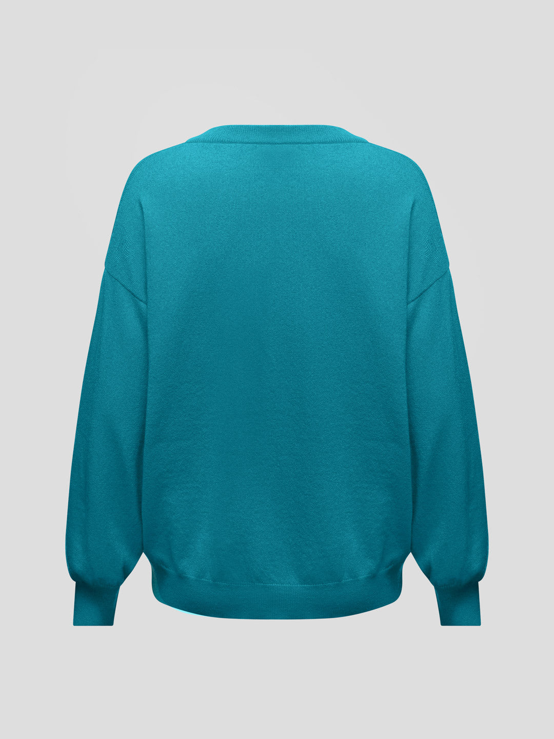 Womens Jade Knitted Cashmere V-Neck Sweater Tropical Blue - Begg x Co